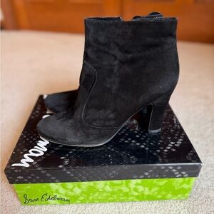 Sam Edelman Sofia Black Suede Heeled Booties
